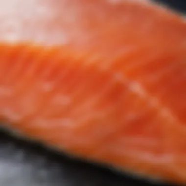 Texture of perfectly salted red trout