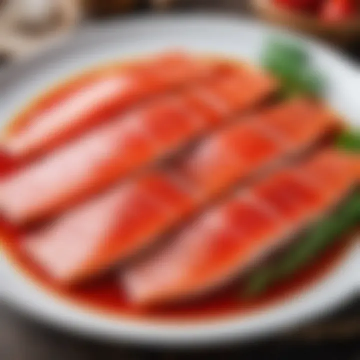 Beautifully plated traditional dish featuring salted red fish, inviting and appetizing