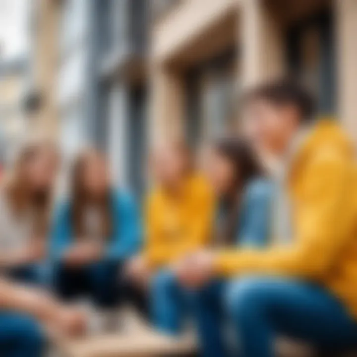 A diverse group of teenagers engaging in activities, representing social connections