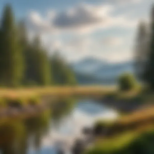 A serene landscape sketch showcasing simplicity in drawing techniques