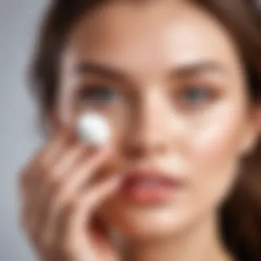 Woman applying skincare cream around eyes