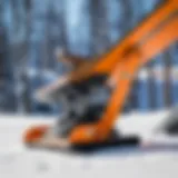 Detailed view of a snowboard lift mechanism