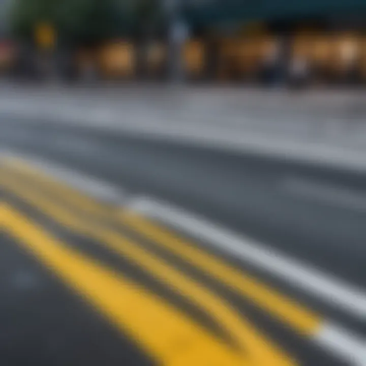 Pedestrian crossing with caution lights