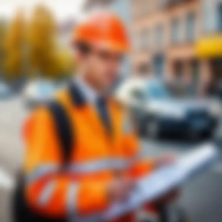 A person studying traffic rules with a focused expression