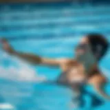 A swimmer demonstrating the butterfly stroke technique in a pool