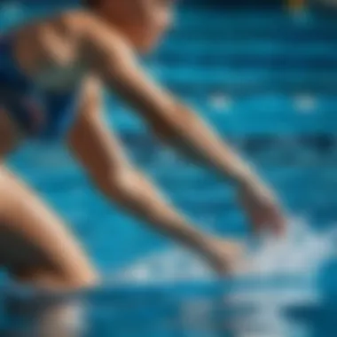 A close-up view of the breaststroke technique highlighting arm and leg movements.