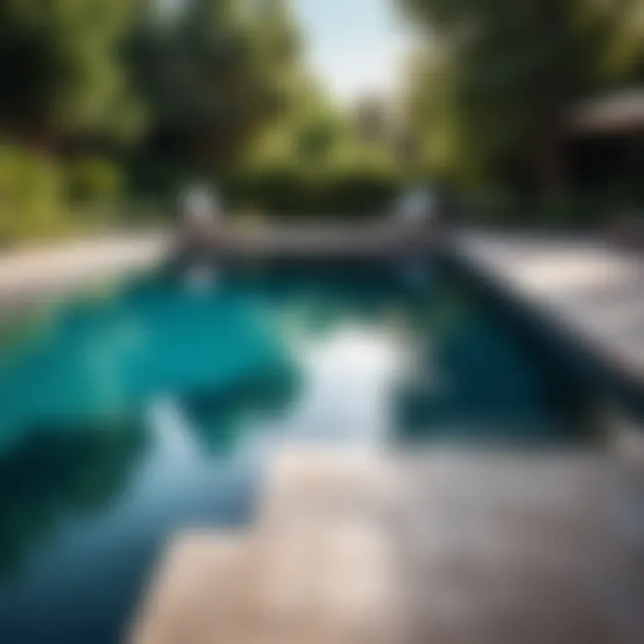 A serene pool scene illustrating the tranquility of swimming as a form of exercise.