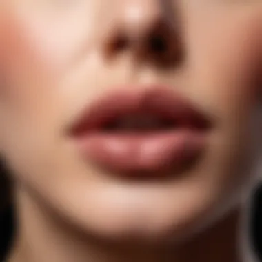 Close-up of drawn lips showcasing shading techniques