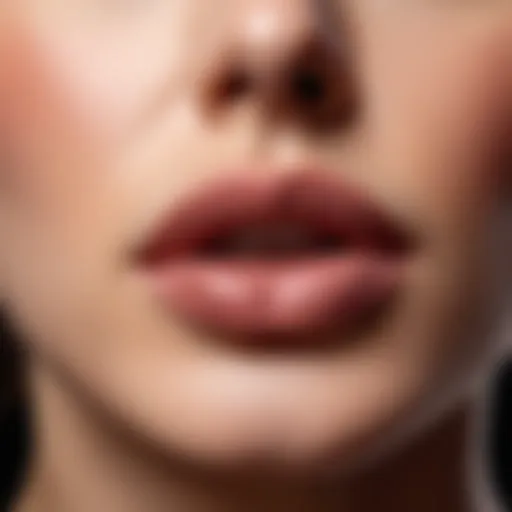 Close-up of drawn lips showcasing shading techniques