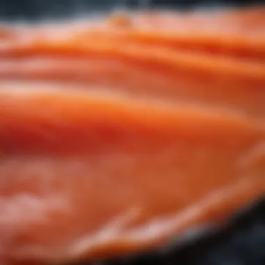 Close-up of cured fish showcasing texture