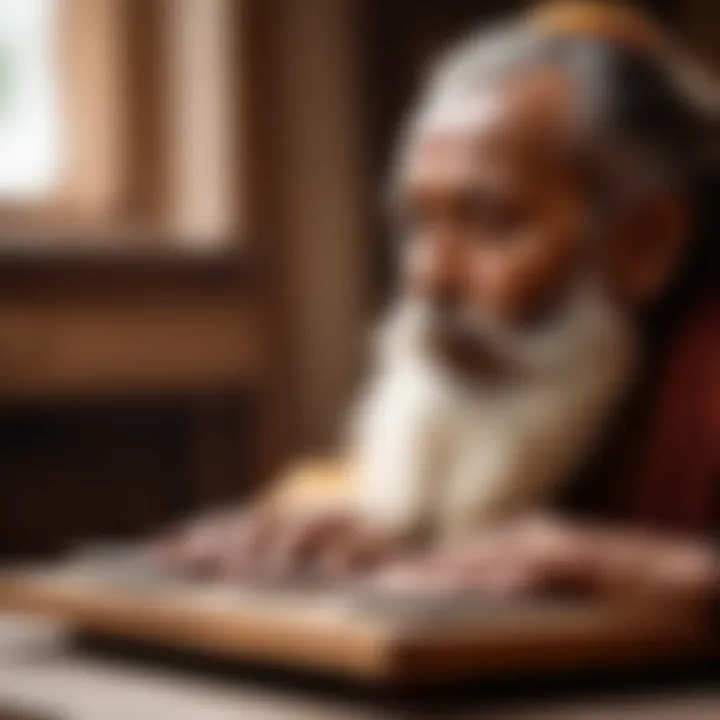 Person practicing meditation on a Sadhu board