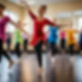 Energetic dance class showcasing diverse movements.