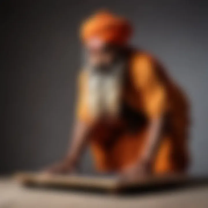 An individual demonstrating the correct stance on a Sadhu board, highlighting balance and posture.