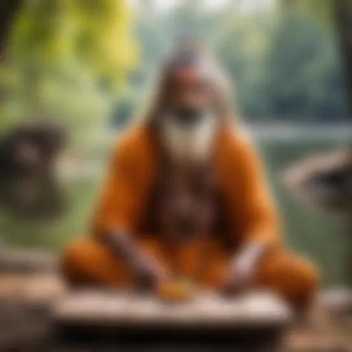 A serene view of a Sadhu board in a tranquil outdoor setting, symbolizing connection with nature.