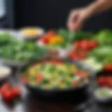 Healthy meal preparation with fresh vegetables