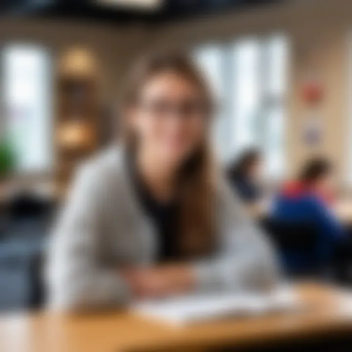 A student studying in a cozy, welcoming classroom