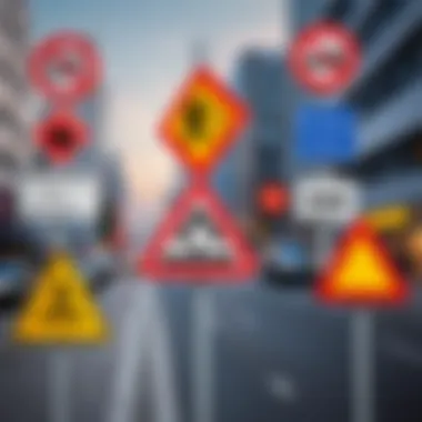 Visual representation of road signs and signals