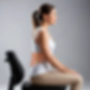 Correct sitting posture demonstrating optimal spinal alignment