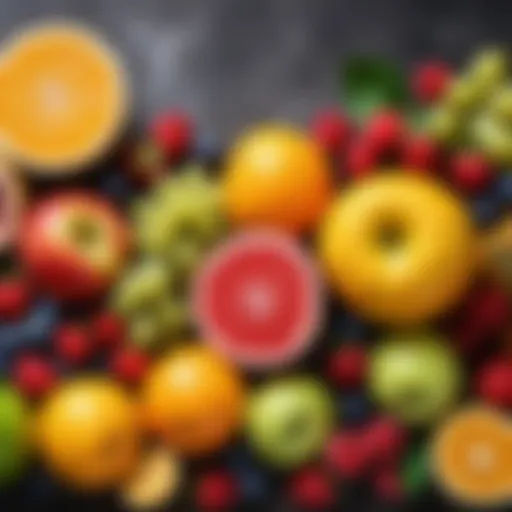 Vibrant assortment of fresh fruits showcasing their natural colors and textures