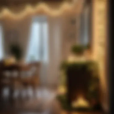 Variety of garlands illuminating a home interior