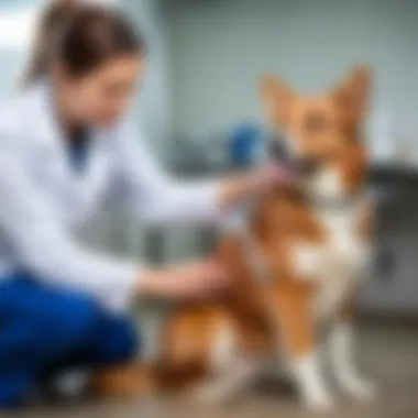 Vet examining a dog for health issues