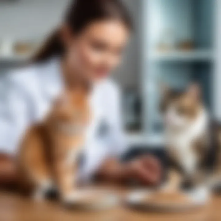 Veterinarian advising on cat nutrition