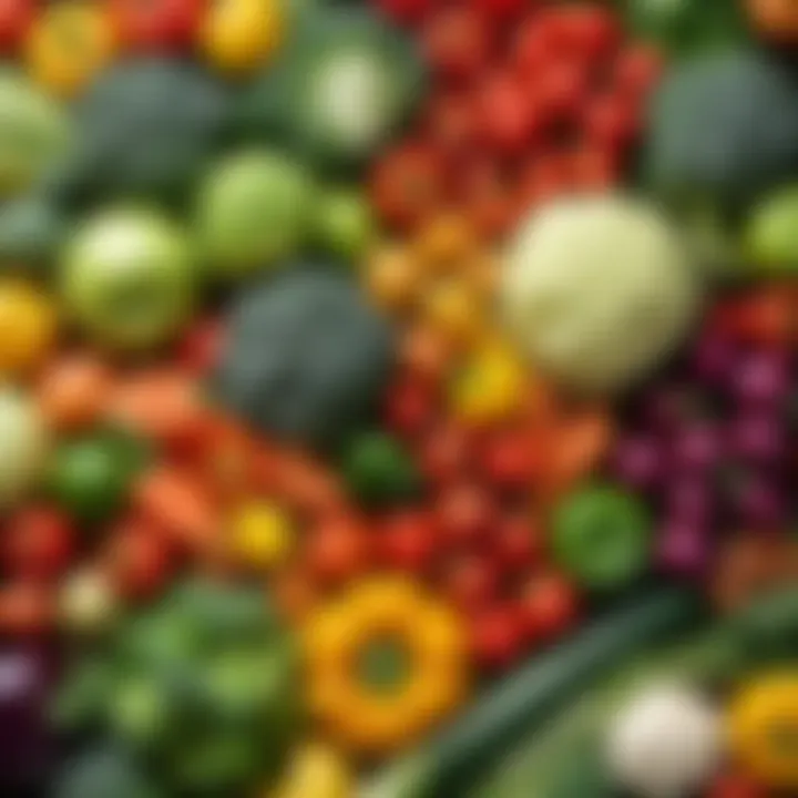 A colorful display of vegetables packed with nutrients