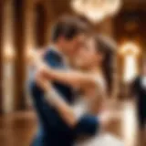 Elegant couple dancing the waltz in a classic ballroom setting.