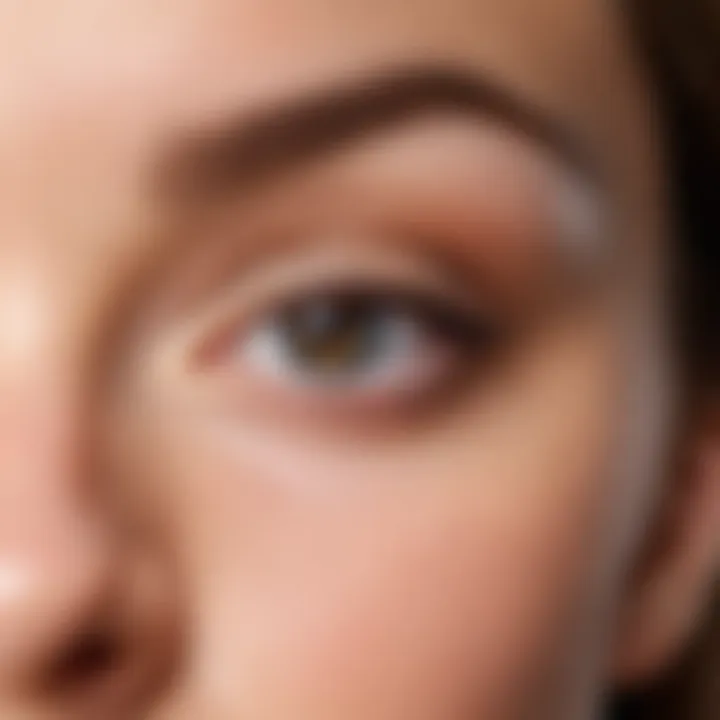 Close-up of dark circles under eyes in the morning