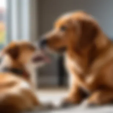 A dog engaging in play with its owner, showcasing interaction.