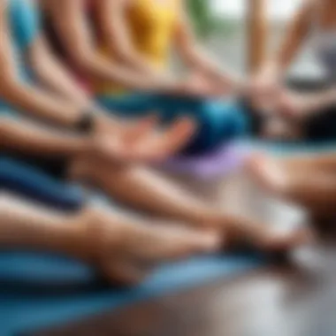 Yoga class demonstrating the use of foot nails