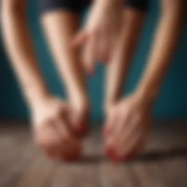 Demonstration of yoga poses with nails